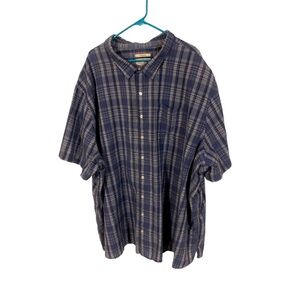 Oak Hill Cool & Dry Button Up Short Sleeved Pockets Roomy Side Vents Casual 6XL